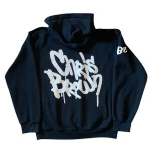Chris Brown FAME Tour Hoodie Sweatshirt Black Pullover Size Small (K)
